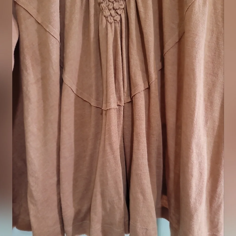 Free People New Romantics Lena Mock Neck Blouse Medium High Neck Flowy Side Slit